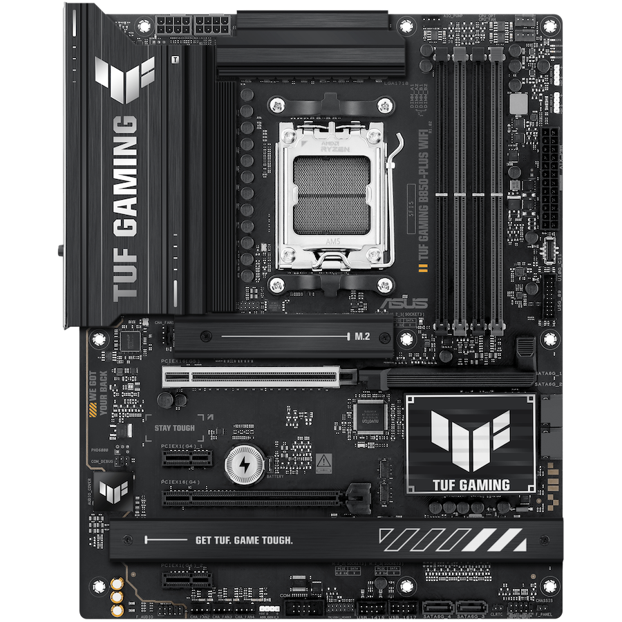 ASUS TUF GAMING B850-PLUS WIFI AM5 ATX gaming MB - AMD B850 4xDIMM DDR5 3xM.2 4xSATA PCIe 5.0 2.5Gb Ethernet WiFi 7 + Bluetooth 1xDisplayPort 1xHDMI with Aura Sync - image 2