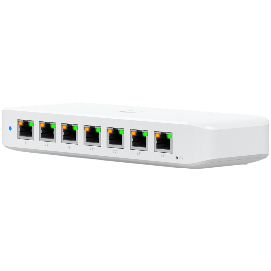 Ubiquiti USW-Ultra-60W Layer 2, 8-port GbE PoE switch: 7x GbE PoE+ output ports, GbE port with optional PoE++ input – view 2