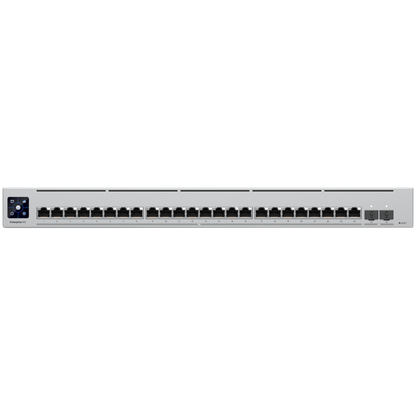 Ubiquiti Layer 3 switch with (24) 10GbE RJ45 ports and (2) 25G SFP28 ports – product photo