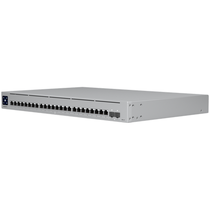 Ubiquiti Layer 3 switch with (24) 10GbE RJ45 ports and (2) 25G SFP28 ports – view 2