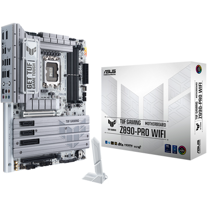 ASUS TUF GAMING Z890-PRO WIFI LGA1851 ATX gaming MB - Intel Z890 4xDIMM DDR5 4xM.2 4xSATA PCIe 5.0 2.5Gb Ethernet WiFi 7 + Bluetooth 1xDisplayPort 1xHDMI 2xIntel Thunderbolt 4 ports (USB Type-C) with Aura Sync - product photo