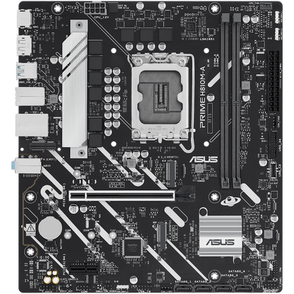 ASUS PRIME H810M-A-CSM LGA1851 mATX MB - Intel H810 2xDIMM DDR5 2xM.2 4xSATA PCIe 4.0 1Gb Ethernet 1xDisplayPort 1xHDMI with Aura Sync - image 2