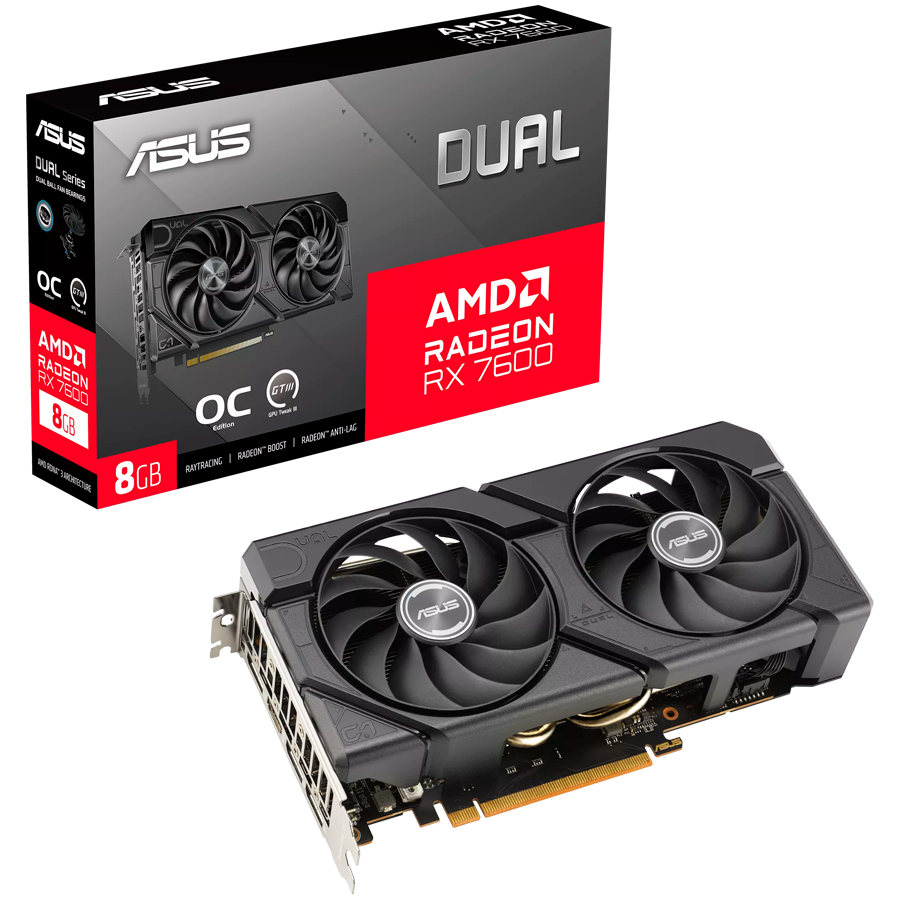 ASUS Dual Radeon RX 7600 EVO OC Edition 8GB GDDR6