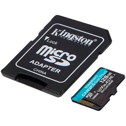 Kingston 128GB microSDXC Canvas Go Plus Gen4 200MB/s A2 U3 V30 Card + Adapter – alternate product view 2