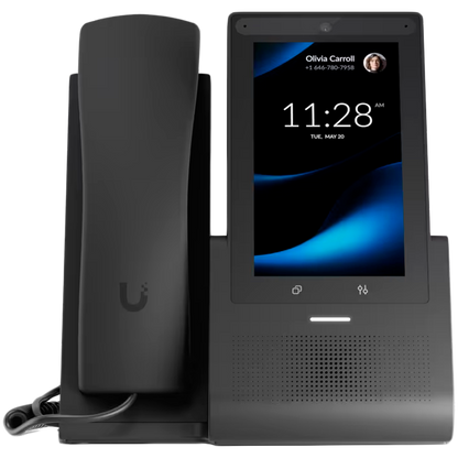 Ubiquiti UniFi UTP-G3-Touch-Pro desktop smartphone for UniFi Talk, featuring a 5inch touch display and seamless integration with UniFi applications - product photo