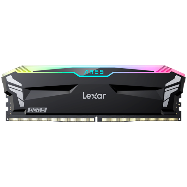 Lexar 32GB Kit (2x16GB)  Ares DDR5 6000 CL32 1.35V heatsink, Non-RGB lighting, Dual pack, Black Color – product image