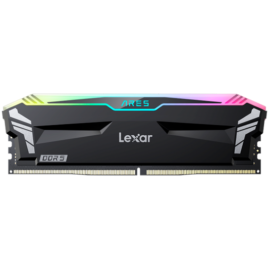 Lexar 32GB Kit (2x16GB)  Ares DDR5 6000 CL32 1.35V heatsink, Non-RGB lighting, Dual pack, Black Color – product image
