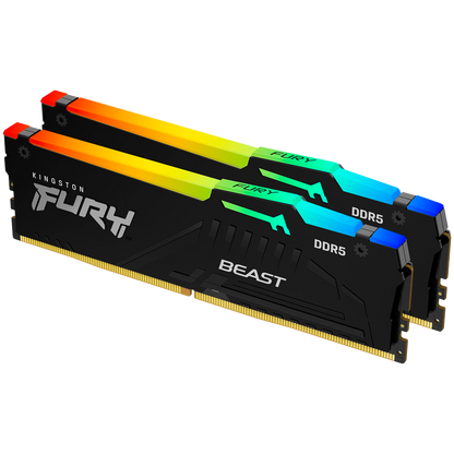 Kingston 64GB 5200MT/s DDR5 CL40 DIMM (Kit of 2) FURY Beast RGB