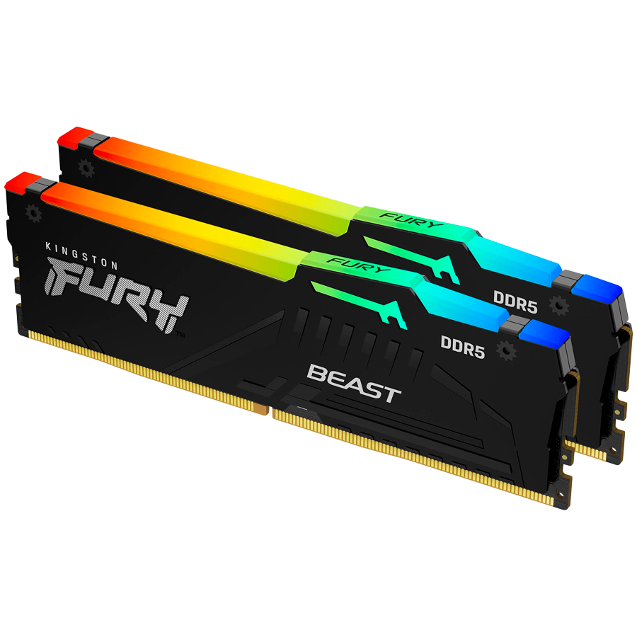 Kingston 128GB 5600MT/s DDR5 CL40 DIMM (Kit of 2) FURY Beast RGB