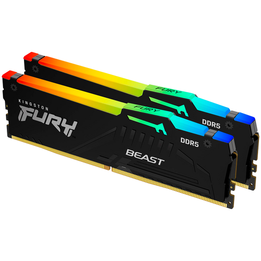 Kingston 128GB 5600MT/s DDR5 CL40 DIMM (Kit of 2) FURY Beast RGB