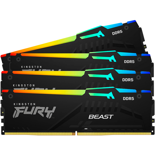 Kingston 128GB 5200MT/s DDR5 CL40 DIMM (Kit of 4) FURY Beast Black XMP