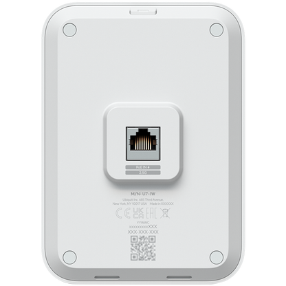 Ubiquiti UniFin U70IW Wall mounted WiFi 7 AP with 4 spatial streams and an integreated 2.5GbE PoE switch desined – view 2