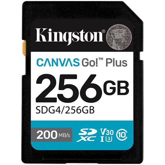 KINGSTON 256GB SDXC Canvas Go Plus Gen4 200MB/s C10 UHS-I U3 V30