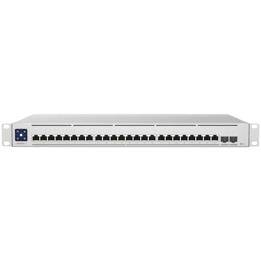 Ubiquiti Layer 3 switch with (24) 10GbE RJ45 ports and (2) 25G SFP28 ports – product photo