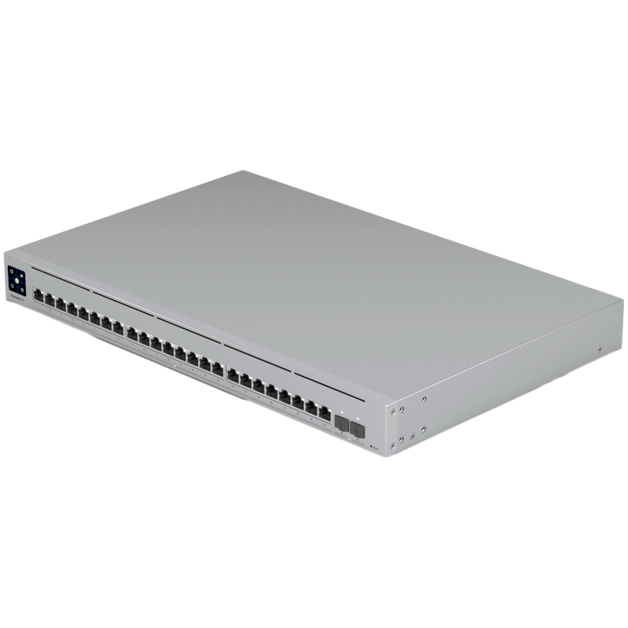 Ubiquiti Layer 3 switch with (24) 10GbE RJ45 ports and (2) 25G SFP28 ports – view 3