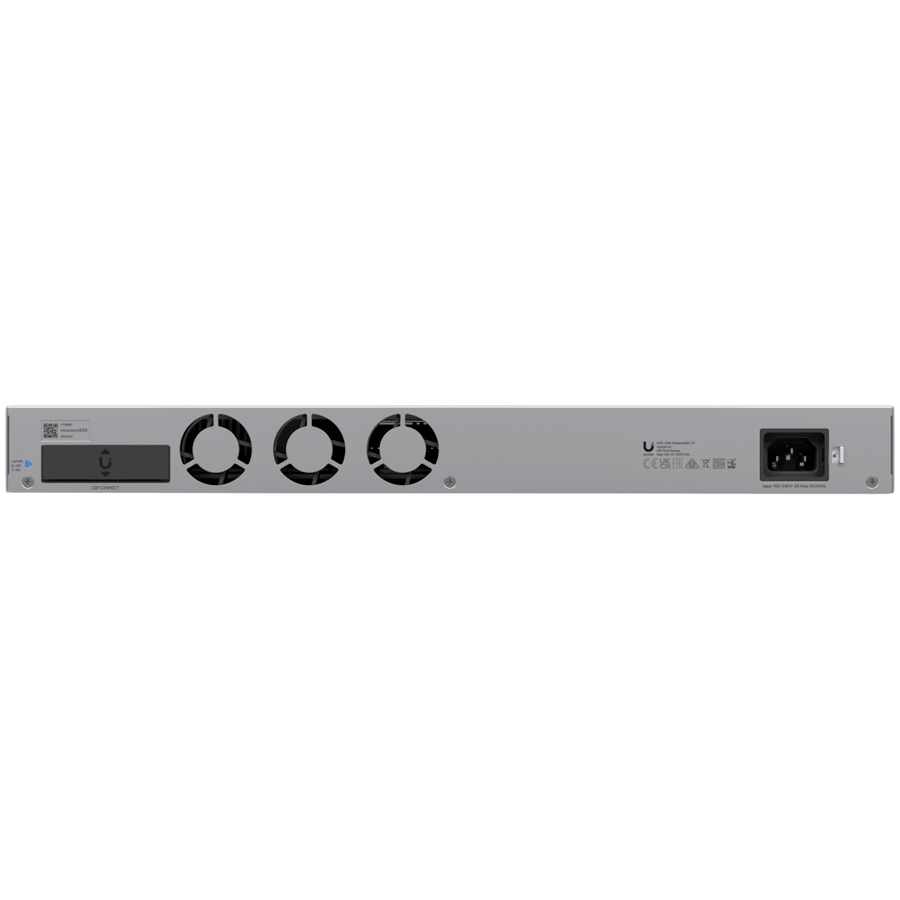 Ubiquiti Layer 3 switch with (24) 10GbE RJ45 ports and (2) 25G SFP28 ports – view 4