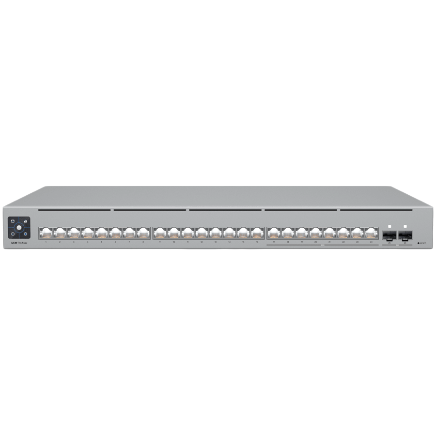 Ubiquiti 24-port, Layer 3 Etherlighting switch with 2.5 GbE, 8x 2.5 GbE RJ45 ports, 16x GbE RJ45 ports, 2x – product photo