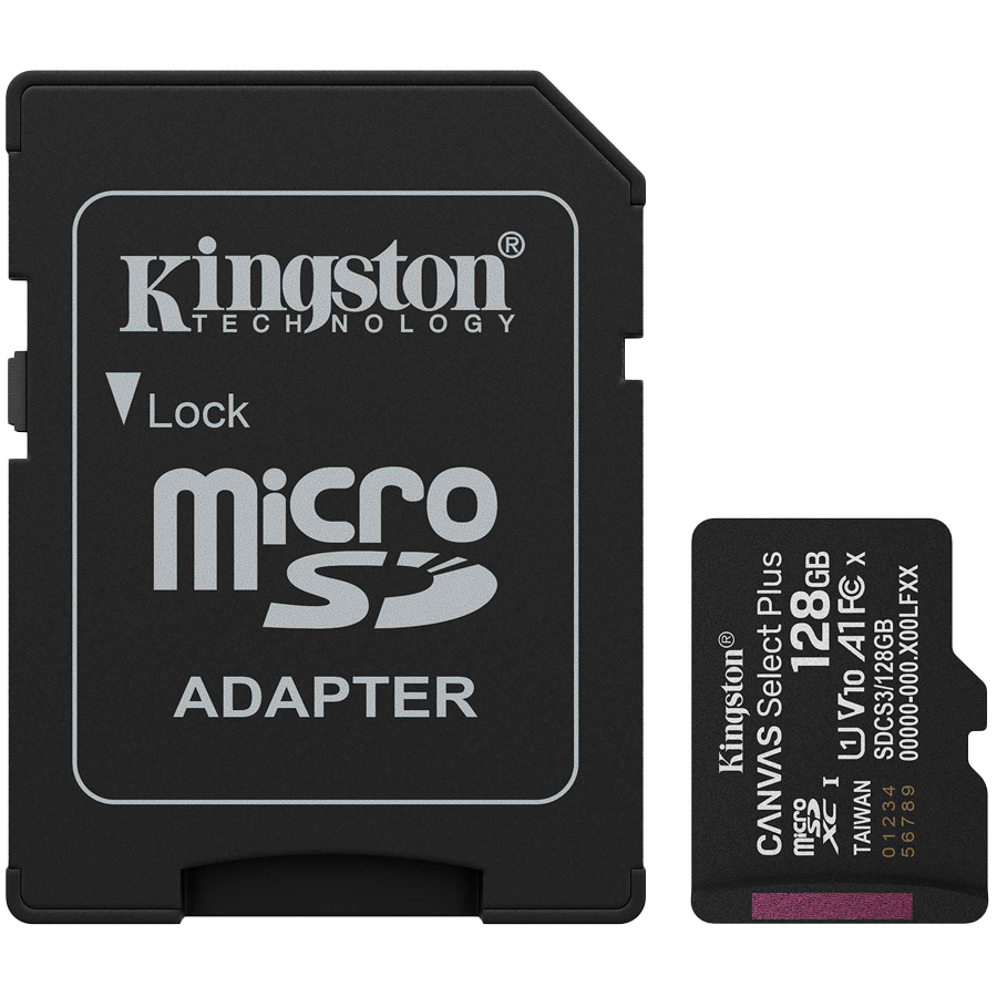Kingston 128GB microSDXC Canvas Select Plus Gen3 150MB/s A1 Card + Adapter