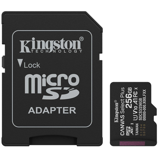 Kingston 256GB microSDXC Canvas Select Plus Gen3 150MB/s A1 Card + Adapter