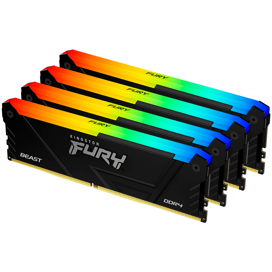 Kingston 32GB 3200MT/s DDR4 CL16 DIMM (Kit of 4) FURY Beast RGB