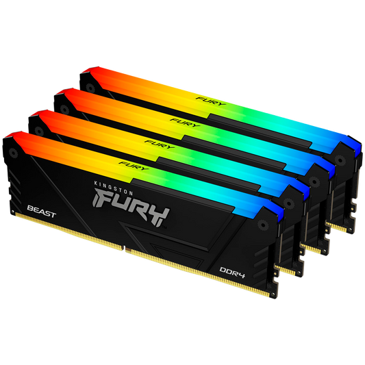 Kingston 32GB 3200MT/s DDR4 CL16 DIMM (Kit of 4) FURY Beast RGB