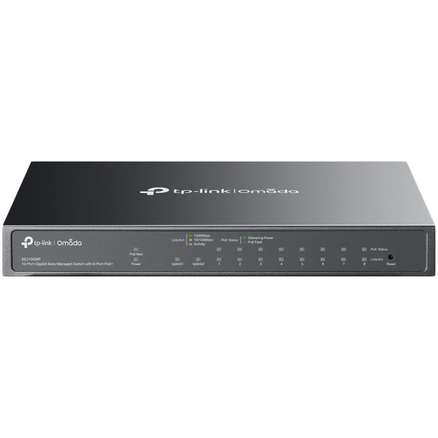 Omada 10-Port Gigabit Easy Managed Switch with 8-Port PoE+ 8× Gigabit PoE+ Ports, 1x Gigabit by TP-Link – product photo