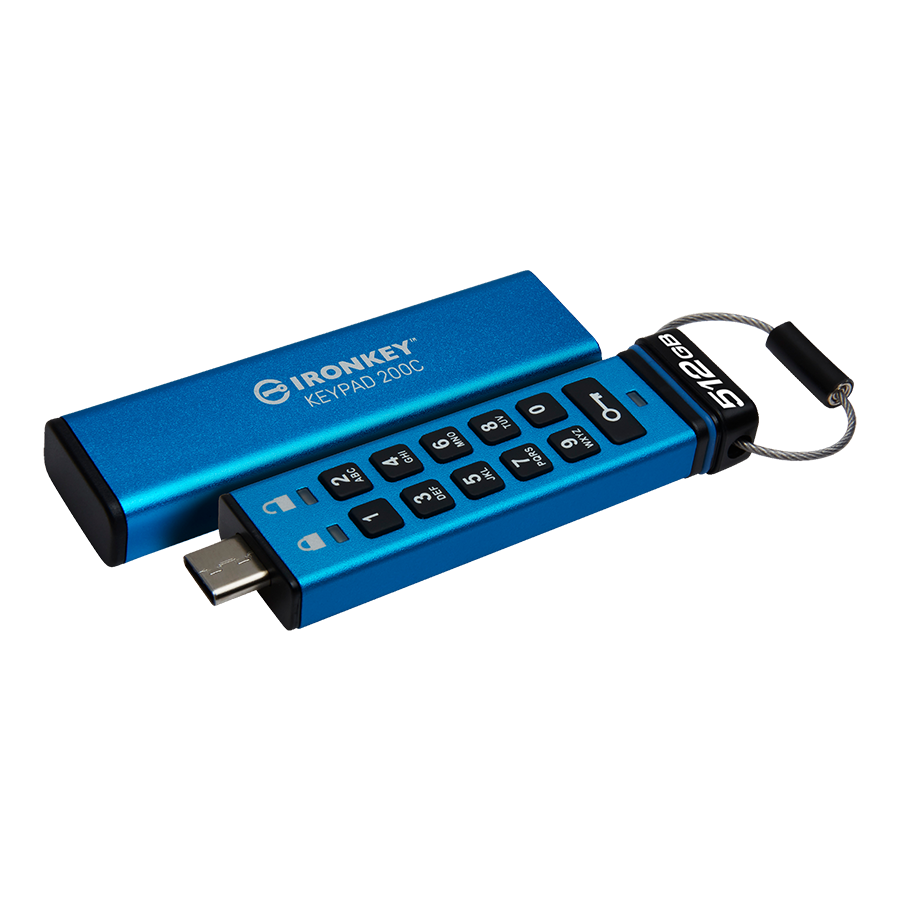 Kingston 512GB USB-C IronKey Keypad 200C, FIPS 140-3 Lvl 3 (Pending) AES-256 – alternate product view 2