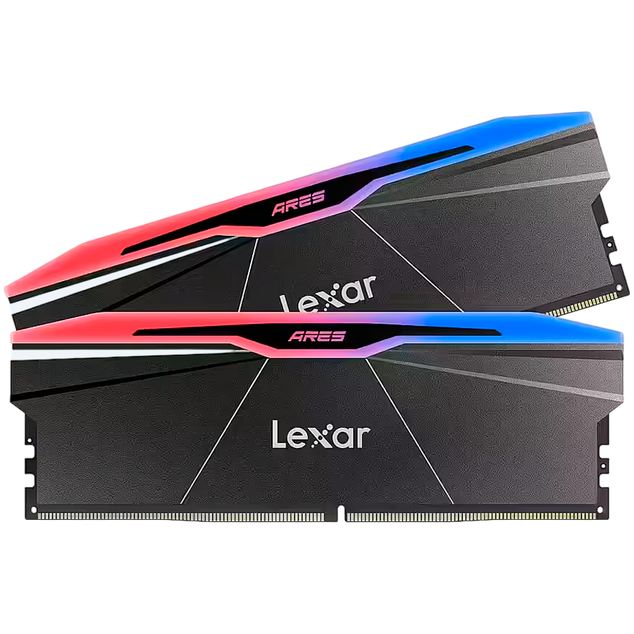 Lexar Ares 2nd Gen 32GB DDR5 6000 (2x16GB KIT) CL30 DIMM, 1.35V, heatsink, RGB, Black – product image