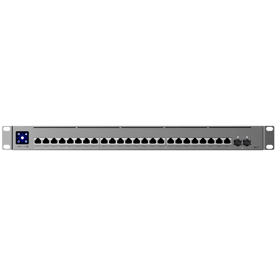 Ubiquiti Layer 3 Etherlighting USW-Pro-XG-24-PoE-EU (16) 10 GbE, (8) 2.5 GbE, and (2) 25G SFP28 ports – product photo