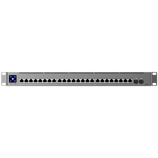 Ubiquiti Layer 3 Etherlighting USW-Pro-XG-24-PoE-EU (16) 10 GbE, (8) 2.5 GbE, and (2) 25G SFP28 ports – product photo