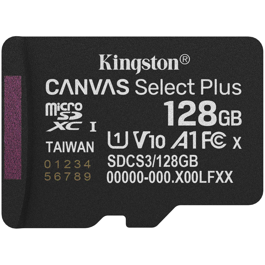 Kingston 128GB micSDXC Canvas Select Plus Gen3 150R A1 Single Pack w/o ADP