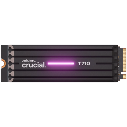CRUCIAL T710 2TB PCIe Gen5 NVMe M.2 2280 SSD up to 14500 MB/s read and 13800 MB/s write, with heatsink