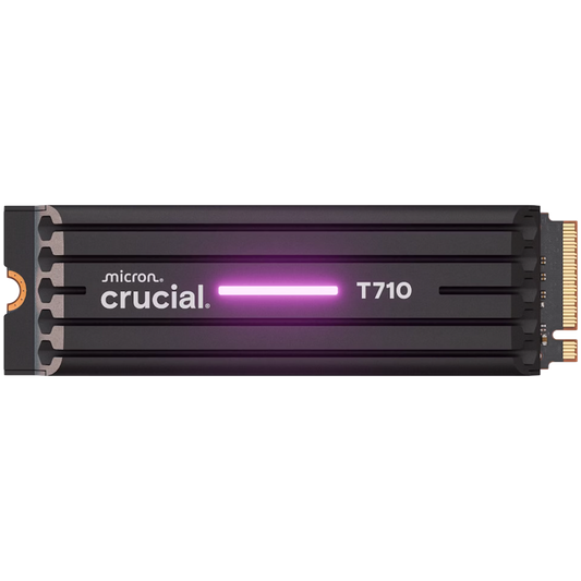CRUCIAL T710 2TB PCIe Gen5 NVMe M.2 2280 SSD up to 14500 MB/s read and 13800 MB/s write, with heatsink