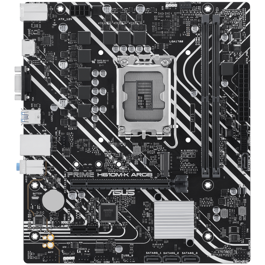 ASUS PRIME H610M-K ARGB mATX LGA1700 DDR5 – alternate product view 2