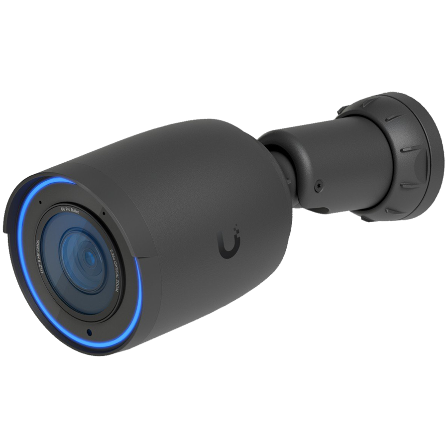 UBIQUITI UVC-G6-Pro-Bullet-B All-weather 4K PoE+ camera with a Multi-TOPS AI engine, 2.36x optical zoom, and – product photo