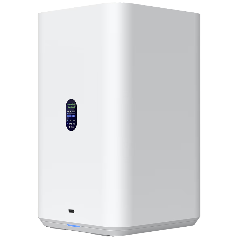 Ubiquiti UniFi  UNAS-2-W-EU Network Attached Storage with (2) 3.5inch HDD bays, 2.5 GbE networking, USB-C – product photo