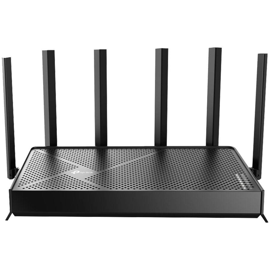 TP-Link Dual-Band BE6500 Wi-Fi 7 Router, 688Mbps at 2.4GHz, 5764Mbps at 5GHz, 6 antennas, 2.0GHz quad core – product photo
