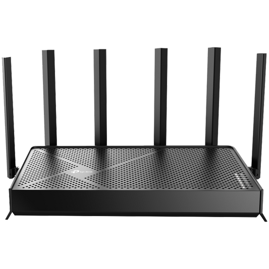 TP-Link Dual-Band BE6500 Wi-Fi 7 Router, 688Mbps at 2.4GHz, 5764Mbps at 5GHz, 6 antennas, 2.0GHz quad core – product photo