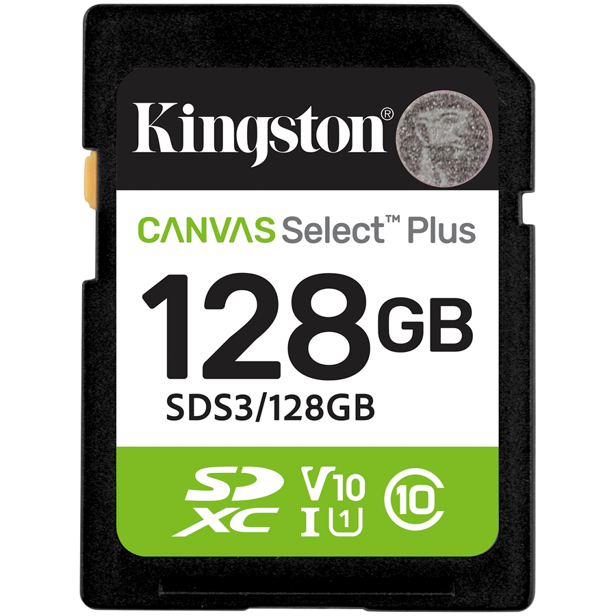 Kingston 128GB SDXC Canvas Select Plus Gen3 150MB/s C10 UHS-I U1 V10