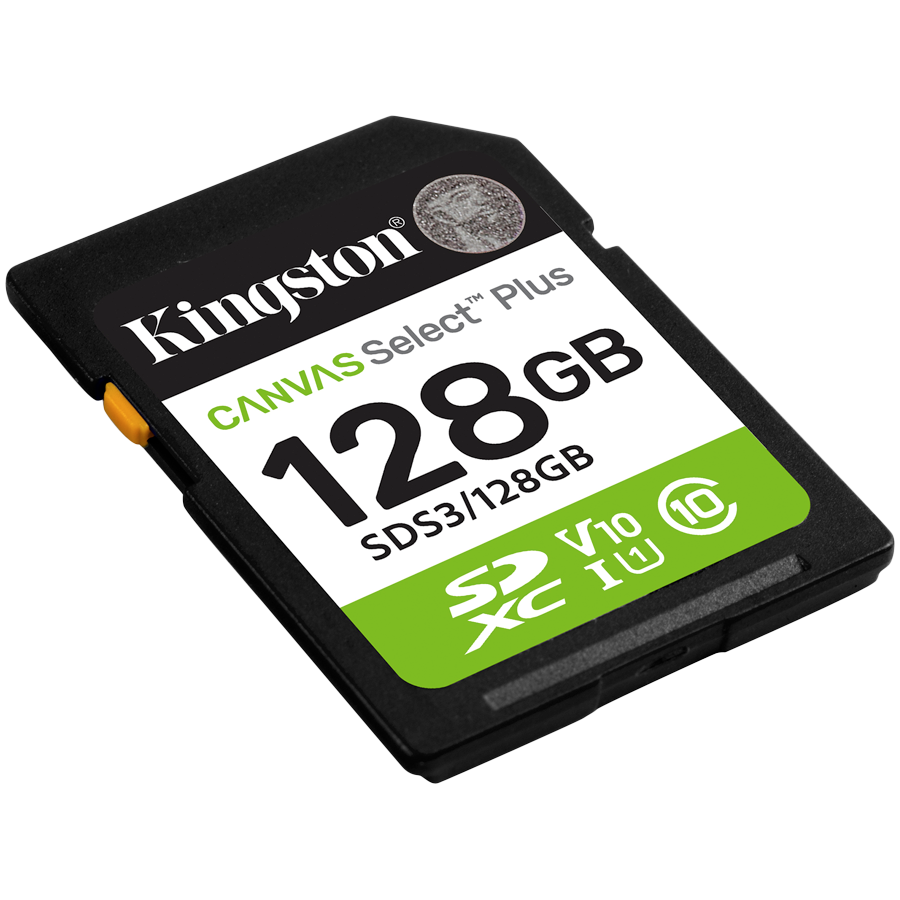 Kingston 128GB SDXC Canvas Select Plus Gen3 150MB/s C10 UHS-I U1 V10 – alternate product view 2