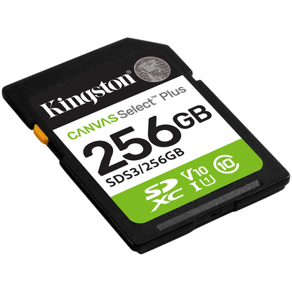 KINGSTON 256GB SDXC Canvas Select Plus Gen3 150MB/s C10 UHS-I U1 V10 – alternate product view 2