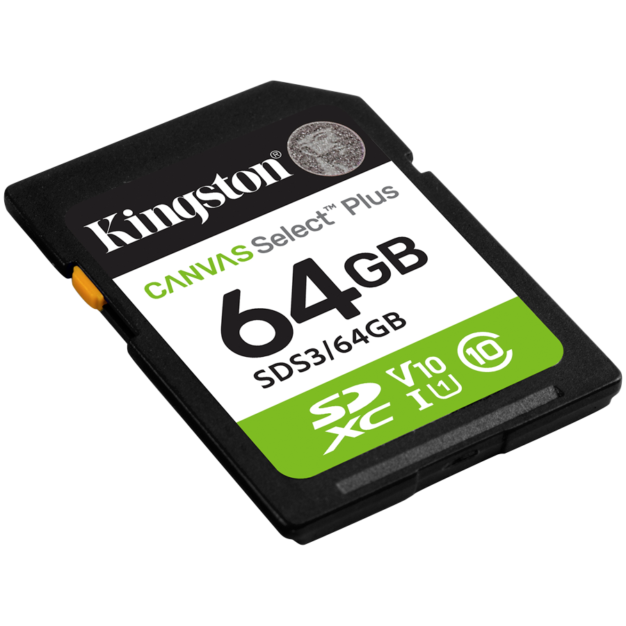 Kingston 64GB SDXC Canvas Select Plus Gen3 100MB/s C10 UHS-I U1 V10 – alternate product view 2