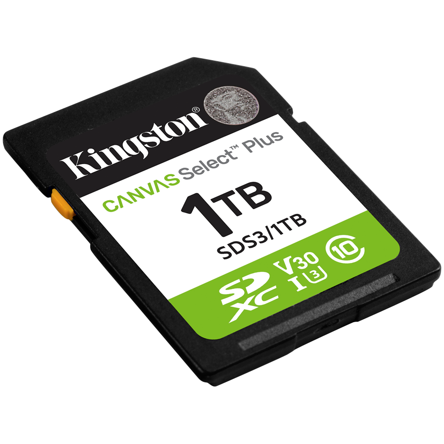 KINGSTON 1TB SDXC Canvas Select Plus Gen3 150MB/s C10 UHS-I U3 V30 – alternate product view 2