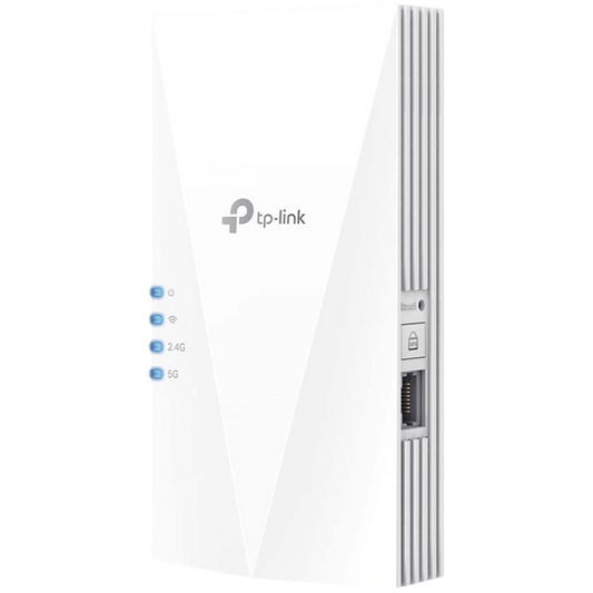 TP Link AX1800 Wi-Fi 6 Range Extender, 2.4GHz and 5GHz, 1 Gigabit Ethernet Port, 574 Mbps at by TP-Link – product photo