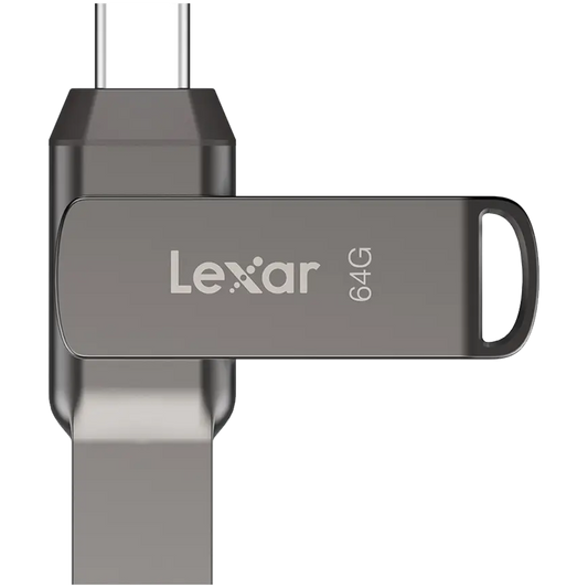 Lexar 64GB Dual Type-C and Type-A USB 3.2 flash drive, up to 130MB/s read – product image