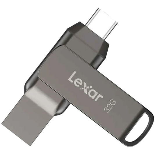 Lexar 32GB Dual Type-C and Type-A USB 3.2 flash drive, up to 100MB/s read – product image