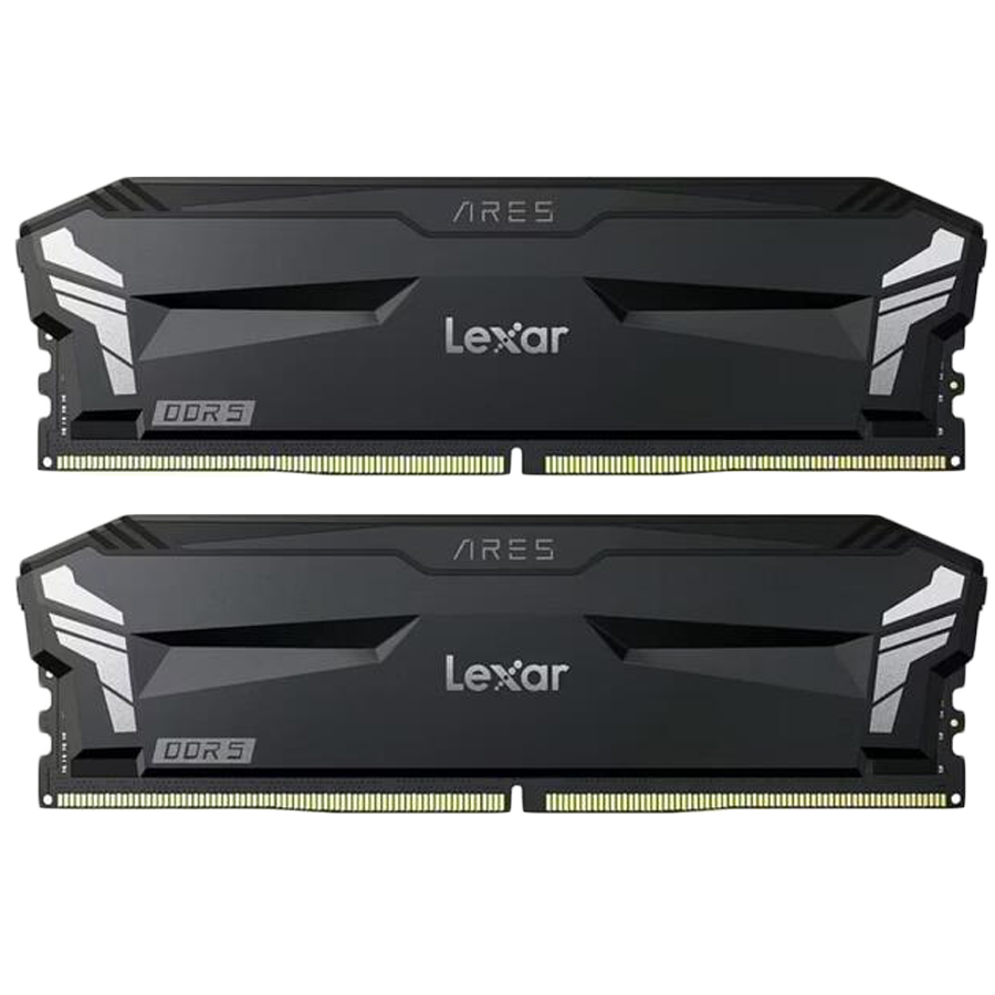 Lexar Ares 32GB DDR5 6000MHz (2x16GB KIT) CL30 DIMM, 1.35V, heatsink, Non-RGB, Black – product image