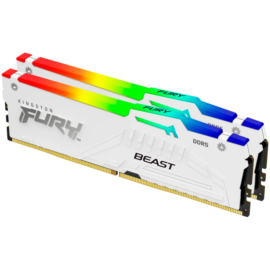 Kingston 32GB 6800MT/s DDR5 CL34 DIMM (Kit of 2) FURY Beast White RGB EXPO