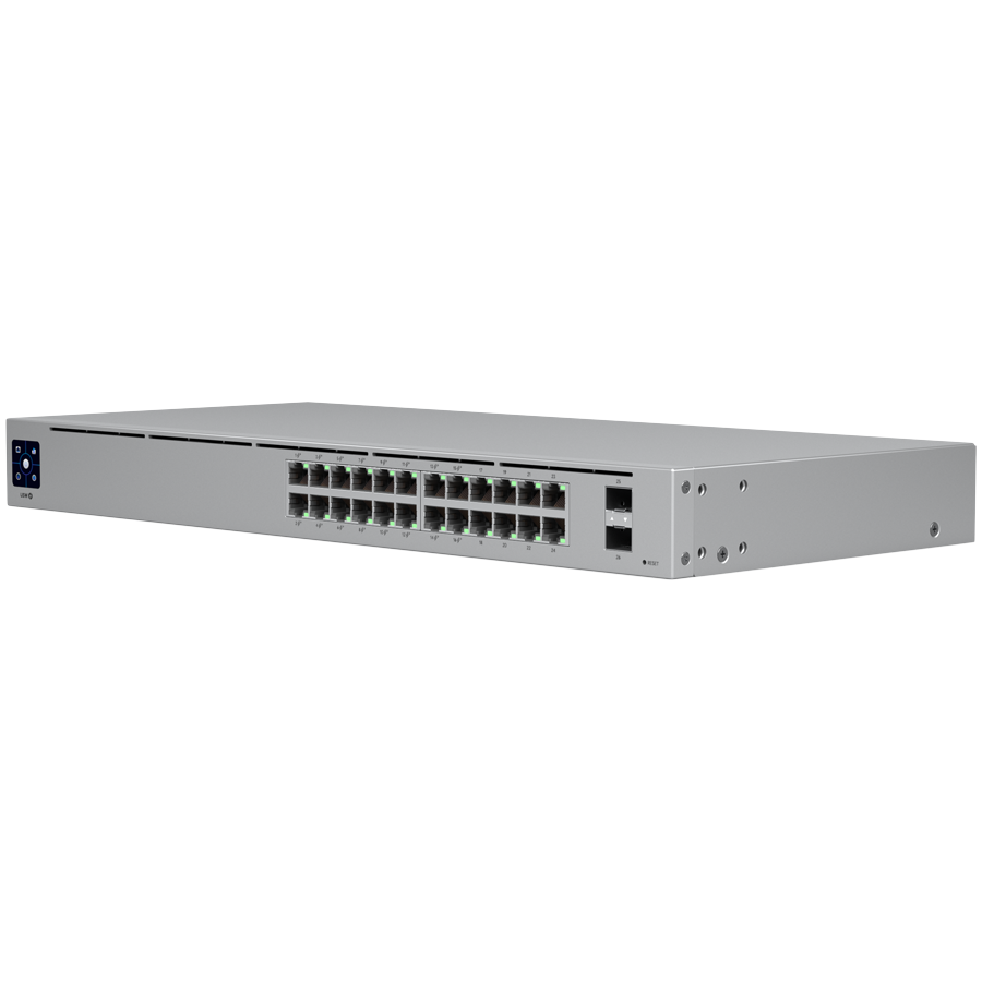 Ubiquiti USW-24-POE Gigabit Layer 2 switch with twenty-four Gigabit Ethernet ports including sixteen auto-sensing – view 2