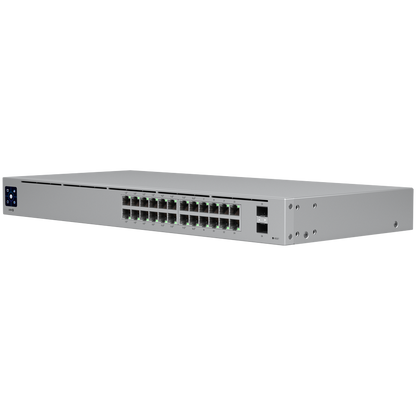 Ubiquiti USW-24-POE Gigabit Layer 2 switch with twenty-four Gigabit Ethernet ports including sixteen auto-sensing – view 2